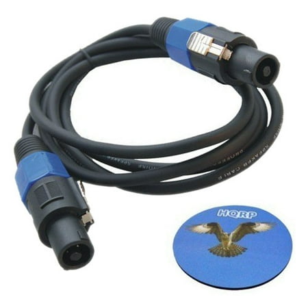 Peavey Power Amps - HQRP 6ft Speakon to Speakon (M/M) Cable for Markbass Little Mark 250 / R500 Bass Amp Head ; MUSYSIC MU-8000 / SYS-2000 / SYS-4500 ; Peavey PV900 Power Amplifier Amp plus HQRP Coaster