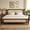 Brown, variant on VECELO Queen Pine Wooden Bed with Rattan Headboard and Footboard, with Central Enhanced Bed Platform, Walnut