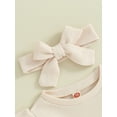 thumbnail image 5 of Bslissey Toddler Baby Girls Pants Set Solid Color Long Sleeve Sweatshirt + Elastic Waist Pants + Bow Headband 6M 12M 18M 24M 3T Infant Fall Casual Daily Clothes, 5 of 8