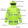 thumbnail image 4 of PiGOGI Men's Heated Winter Jacket USB Powered thermal Warm Coat Hooded Windproof Reflective Work Jacket Outdoor Safety Yellow XL, 4 of 5