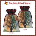 thumbnail image 2 of Rocae Seasonal Tree Reflection Print Christmas Drawstring Linen Gift Bag with Drawstrings Treat Bag Goody Present Bags for Christmas Party Favor, 2 of 8