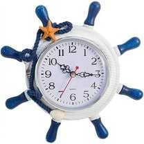 Slhenay 8.47" Quartz Vintage Mediterranean Indoor Wall Clock, Silent Mechanism