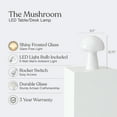 thumbnail image 5 of Brightech Mushroom Table Lamp - Elegant Modern Glass Lamp for Bedside Tables, Nightstands, Desks, Bookshelves - Cozy Ambient Night Light with Warm White Lamp Living Rooms, Bedrooms - White, 5 of 12
