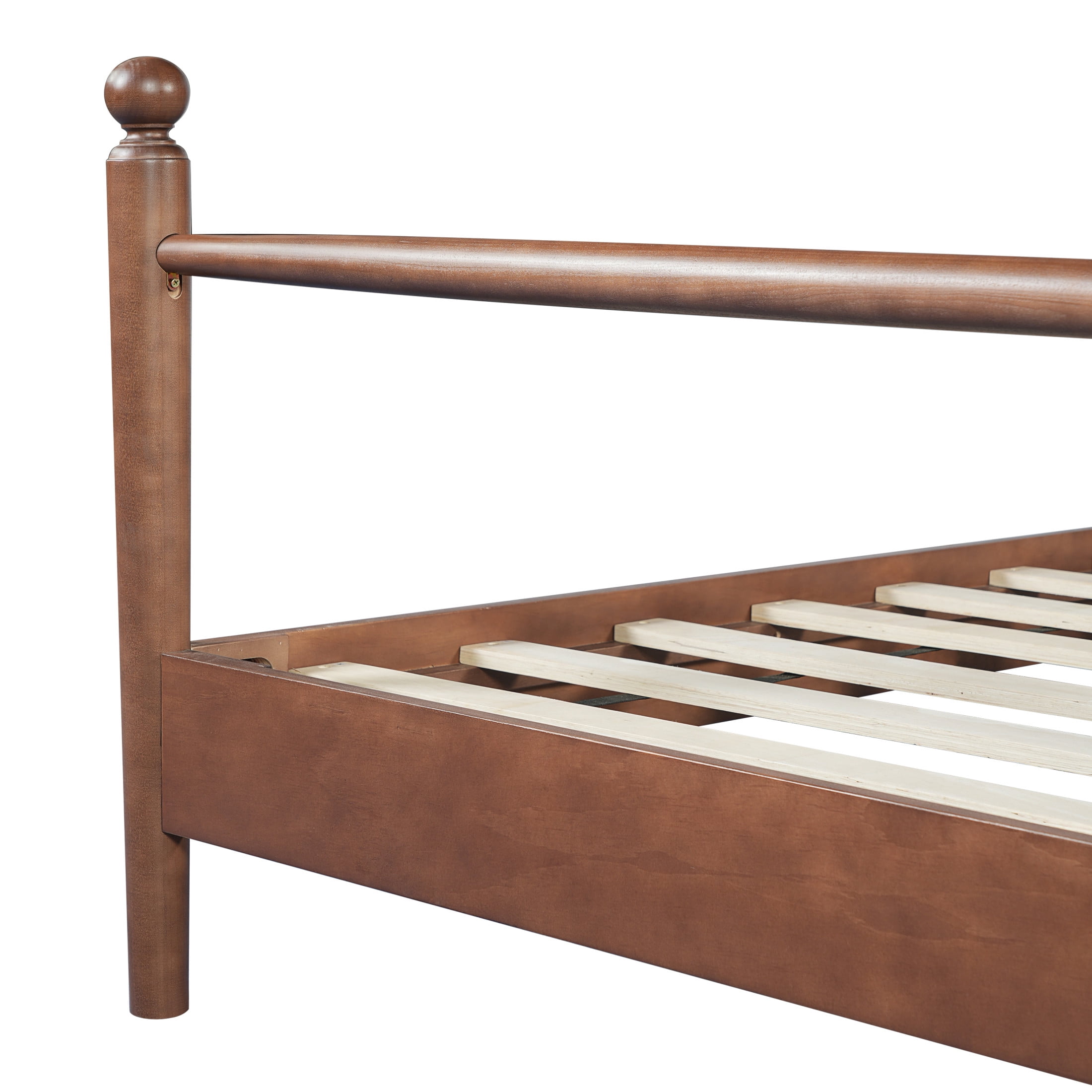 Christopher Knight Home King Size Traditional Wooden Bed Frame with Spindle Design, Walnut