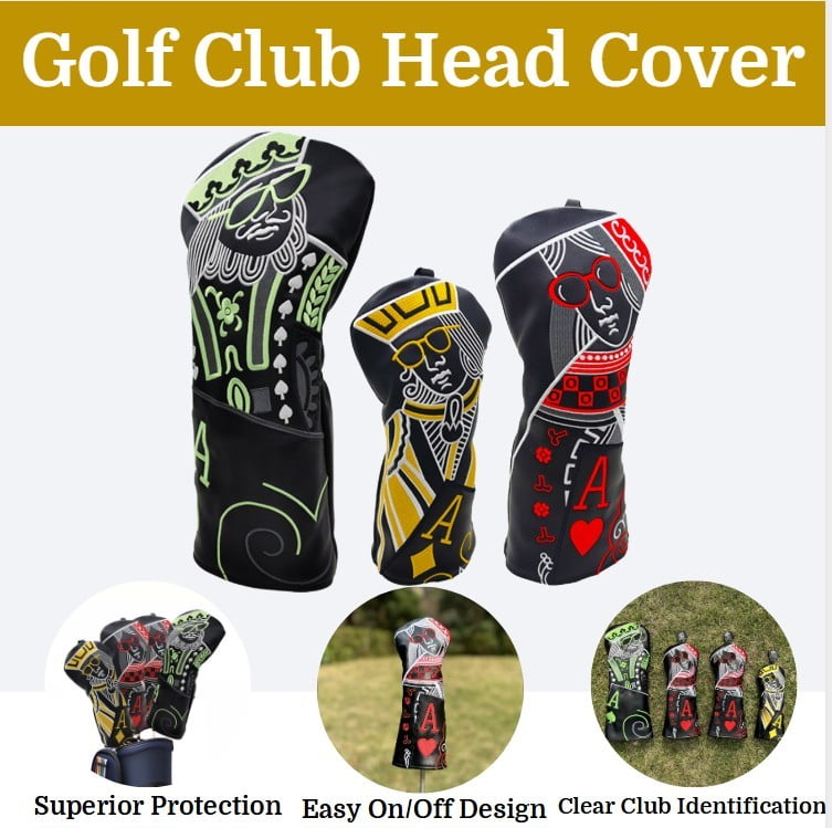 AMEYXGS Archery Golf Club #1/3/5 Wood Headcovers Driver Fairway Wood Cover PU Putter Head Covers