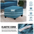 thumbnail image 3 of Square Ottoman Covers Ottoman Slipcover Square Footstool Protector Covers Storage Stool Ottoman Covers Stretch with Elastic Bottom, Feature Real Velvet Plush Fabric,Peacock Blue, 3 of 4