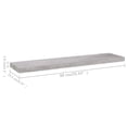 thumbnail image 4 of vidaXL Floating Wall Shelf Concrete Grey 90x23.5x3.8 cm MDF, 4 of 4