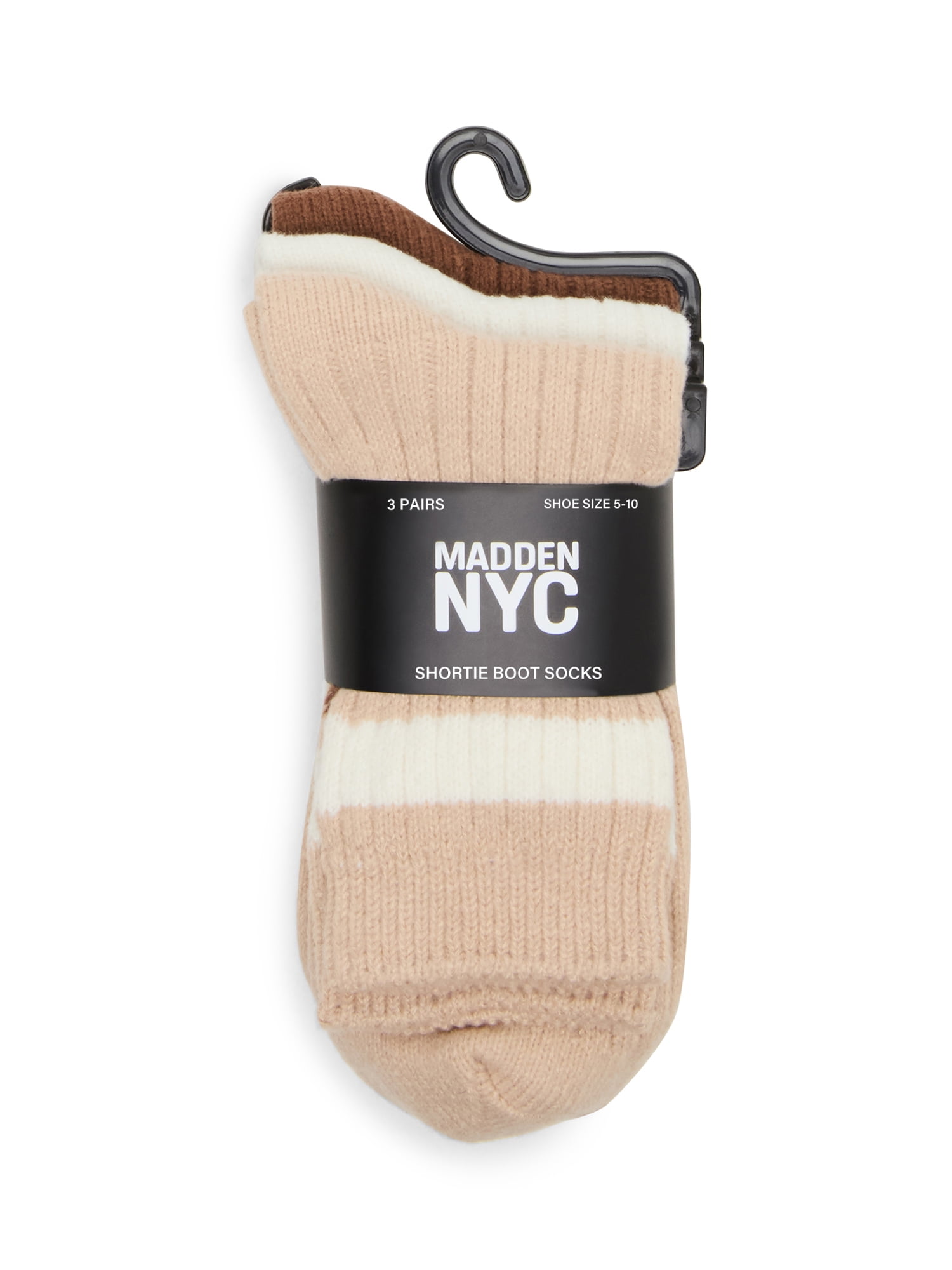 Madden NYC Women's Shortie Boot Socks, 3-Pack, Fits Shoe Size 5-10