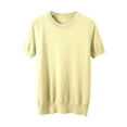 thumbnail image 2 of Active Tops Women Compression Shirt Long Sleeve Loose Fit Short Sleeve Women Ringer Tee Casual Workout Tops Women Summer T Shirts Shirts Women Raglan Shirts for Women Ladies Shirt Yellow S, 2 of 2