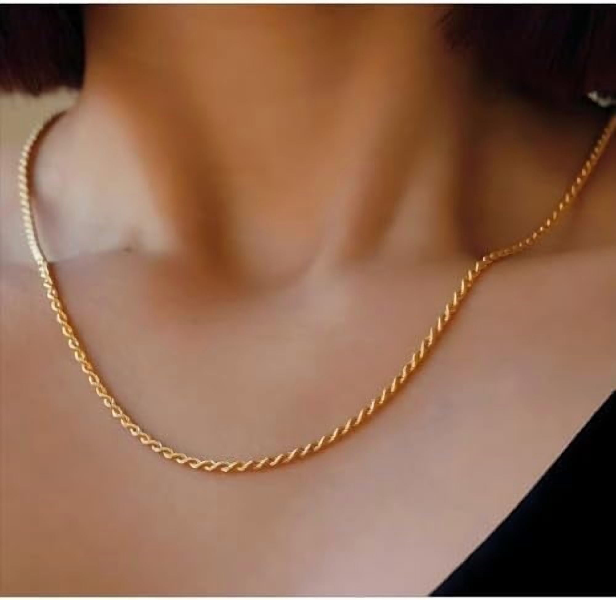 14K Solid Yellow Gold Twisted Rope Chain Necklace, Diamond Cut Classic Chain, 1.5mm,2mm,3.2mm and 4.2mm Gift for Men & Women (Available in 16 to 36 Inch Lengths)