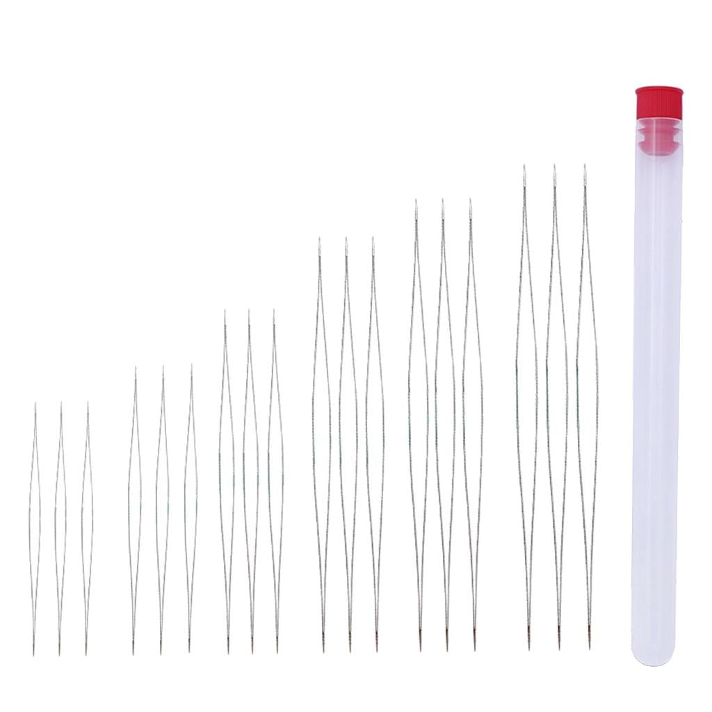 19 Pieces Beading Needles Beads Needles Beading Middle Open Wire Beading Stitches with Large Eye for Sewing Supplies