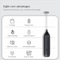 thumbnail image 3 of 2X EléCtrico de Mano USB Recargable Mini Fabricante de Espuma Batidora de Bebidas Batidor para Café Latte Matcha, 3 of 5