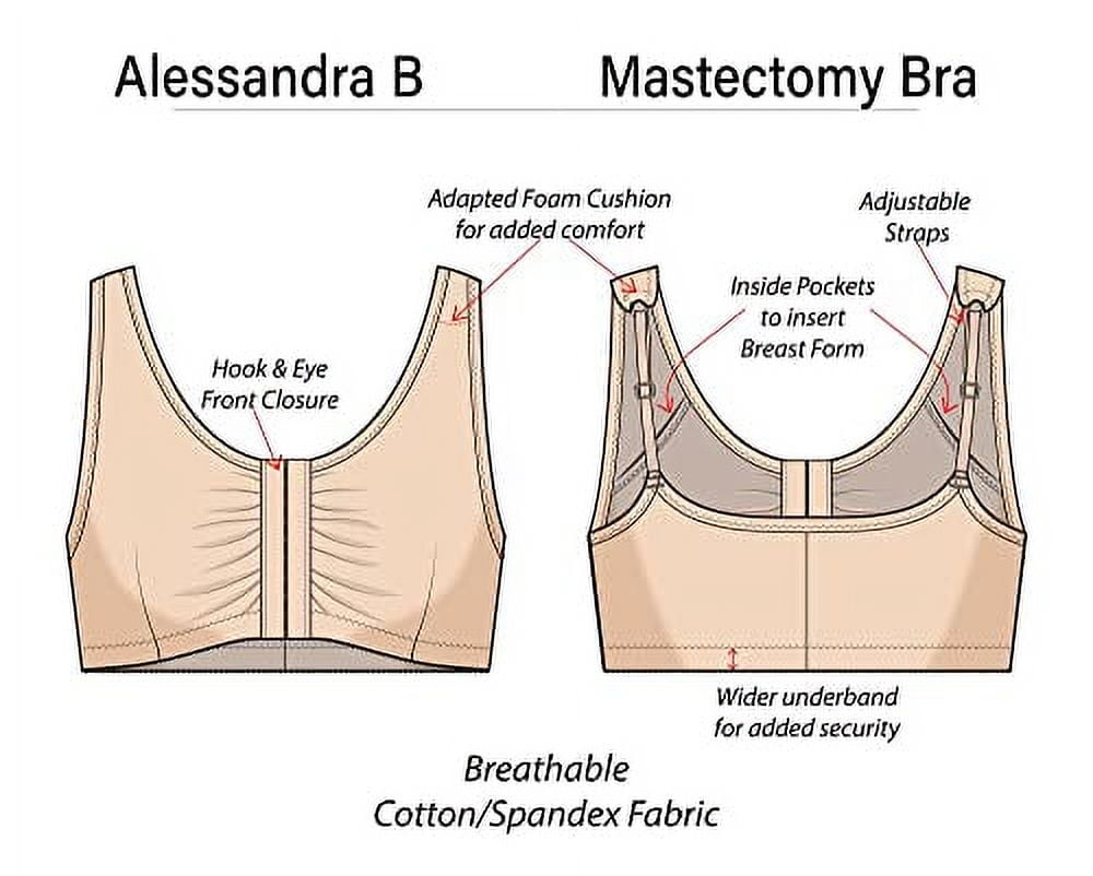 Alessandra B Mastectomy Bras with Pockets for Prosthesis Nude 