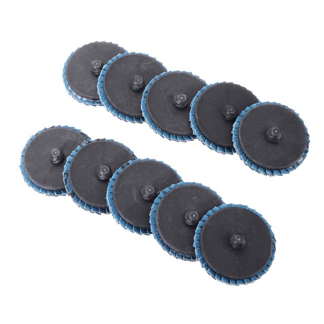 10pcs / Set de 2 pulgadas / 50 mm Herramienta Lug lijado Muela 60 Grit Flap Type R Disco Ruedas Madera Metal Plástico abrasivo