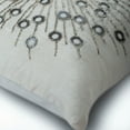 thumbnail image 2 of Ivory Pillow Cover, Medallion Sequins & Beaded Throw Pillow Cover, 18x18 inch (45x45 cm) Throw Pillow Cover, Square Silk Pillowcase, Geometric, Modern, Abstract - Silver Moons, 2 of 3