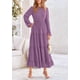 thumbnail image 5 of Vestido largo PRETTYGARDEN para mujer, elegante, con lunares suizos, color morado, 5 of 9