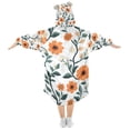 thumbnail image 2 of FORMRS Wearable Blanket Hoodie with Sleeves for Kids Cozy Flannel Sweatshirt, Flowers Pattern, 2 of 7