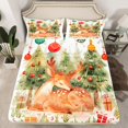 thumbnail image 2 of Homewish Kawaii Animal Deer 4 Pieces Queen Sheet Sets for Kids Children,Xmas Tree Ultra Soft Flat Sheet,Merry Christmas Queen Fitted Sheet,Lightweight Room Decor, 2 of 7
