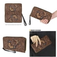 thumbnail image 3 of Kuiaobaty Butterfly Print Satchel Handbag for Women, Flowers Print Leather Tote Bag Purse with Adjustable Strap, Large Capacity Shoulder Handbag for Travel, Brown, 3 of 4