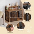thumbnail image 6 of 39.4" Large wooden dog crate, Indoor Dog Kennel with Barn Door for Medium/Large Dogs, 3 Doors dog Crate Furniture with Storage, Rustic Brown, 6 of 11