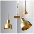 thumbnail image 2 of FSLiving Adjustable Height J Type Track Light Pendants, Brass Plating E26 Socket Bell Shape Metal 3.2 ft Vintage Stytle, Dimmable Decorate for Barn Kitchen Island Planting Customizable, 2 of 7