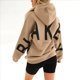 thumbnail image 5 of Sudaderas con Capucha de Moda para Mujer, Sudaderas Holgadas de Gran Tamaño, Camisetas de Larga, Corte Holgado. Caqui M, 5 of 7