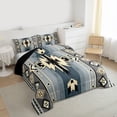 thumbnail image 3 of Homewish Southwestern Aztec Geometric Full Size Comforter Sets,Retro Rhombus Stripe Bedding Comforter Set,Gray Beige Teal Bedding Sets For Boys Kids,Microfiber Bedroom Decor Reversible,3-Piece, 3 of 8
