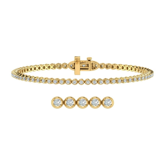 1 Carat Diamond Tennis Bracelet in 10K Yellow Gold (7 Inch)