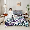 thumbnail image 4 of Homewish Cheetah Print 3 Pieces Queen Comforter Set for Female Men,Colorful Leopard Print Ultra Soft Bedding Sets,Jungle Animal Bedding Comforter Set,Ultra Soft Home Decor,Reversible, 4 of 8