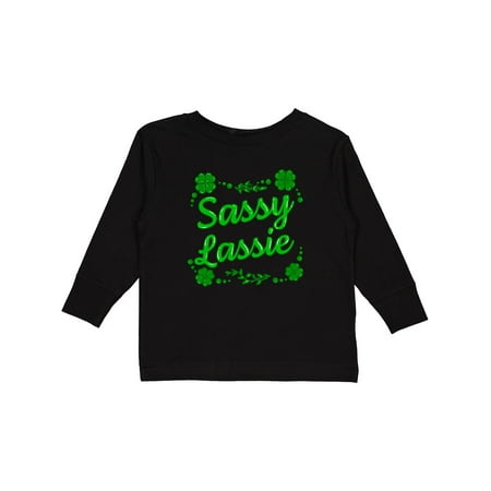 

Inktastic Sassy Lassy with Green 4 Leaf Clovers Gift Toddler Boy or Toddler Girl Long Sleeve T-Shirt