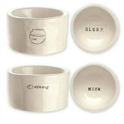 Cat Bowls with Slurp and Meow Set