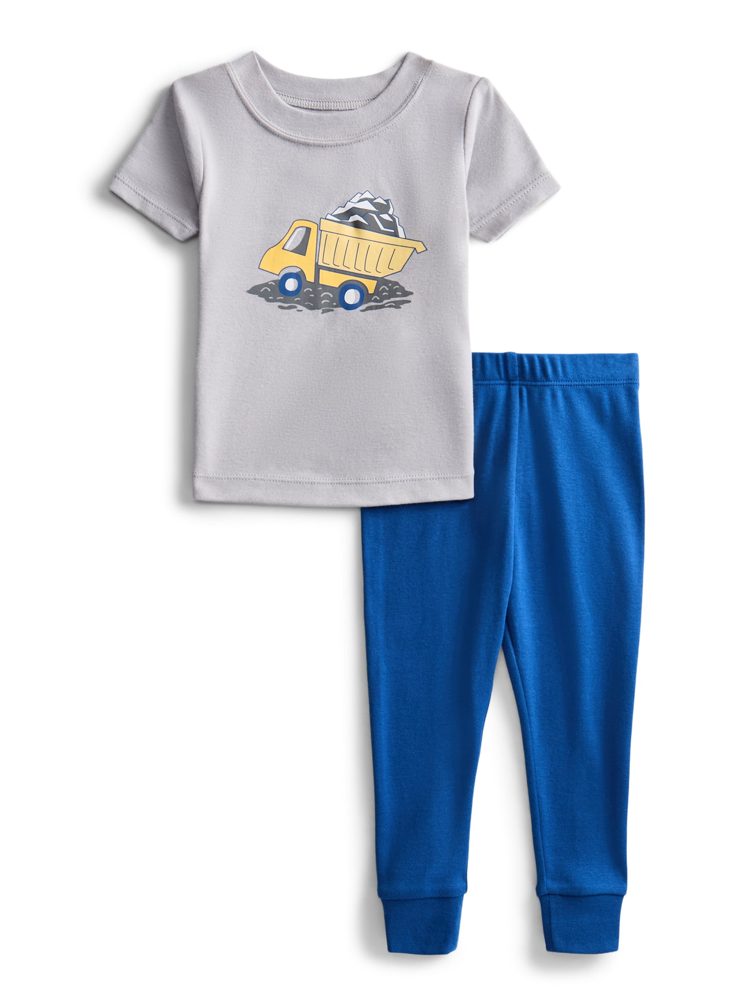 Wonder Nation Toddler Boys or Girls Cotton Snug Fit Short Sleeve Pajama Top and Pants Set, 6-Piece, Sizes 12M-5T