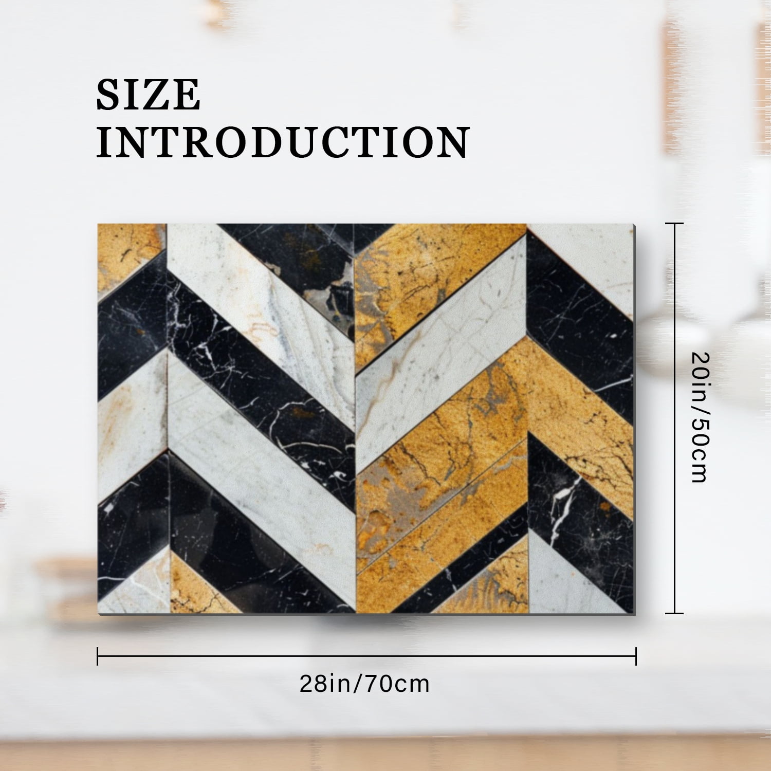 Square Stove Top Covers for Electric Stove, Abstract Geometric Art Marble Pattern Glass Cooktop Cover Protector, Washable Glass Countertop Protector Mat for Kitchen RV (28×20 Inch)