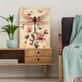thumbnail image 5 of Qisvanset Framed Canvas Wall Art 12x16 Inch Dragonfly Pink Wildflower Neutral Botanical Art, 5 of 5