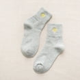 thumbnail image 2 of Yuanlong Womens Socks Ladies Basic Solid Gold Love Embroidered Cotton Mid Calf Socks Autumn Winter Comfort Mid Tube Socks, 2 of 3