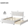 thumbnail image 2 of Trundle Bed Twin, Queen Size Upholstered Platform Bed Frame, Pull Out Bed with Headboard, Wood Slat Support, for Bedroom, Living Room, Guest Room, 2 of 7
