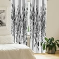 thumbnail image 2 of Ambesonne Grey 4-Panel Curtains, Modern Futurist Leafy Floral, 56"x84", Pearl Charcoal Grey, 2 of 3