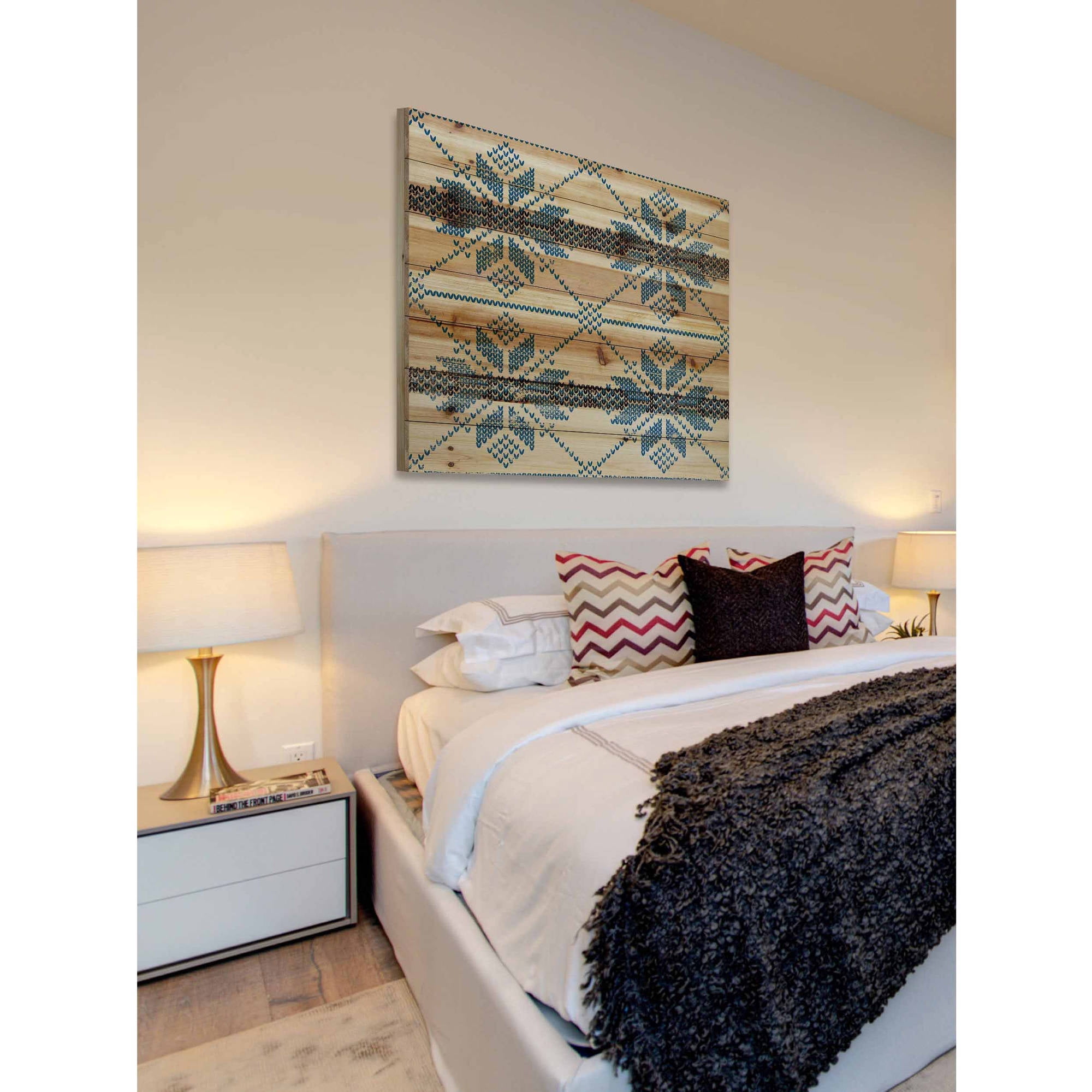 "Four Corners" Painting Print on Natural Pine Wood