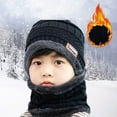 thumbnail image 4 of Kids Fleece Lined Scarf Hat Gloves Set, 3-Piece Warm Winter Accessories for Children, Thermal Ear Protection Set for Cold Weather, Soft Cozy Neck Warmer and Mittens for Boys and Girls Black, 4 of 5