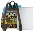 thumbnail image 3 of Balery Different Construction Site Vehicles Mochila de Cuero para Mujeres, Gran Capacidad, Bolsa de Viaje Multifuncional, Mochila de Cuero y Bolsa de Hombro para Mujeres, 3 of 4