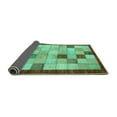 thumbnail image 2 of Ahgly Company Indoor Rectangle Checkered Turquoise Blue Modern Area Rugs, 2' x 4', 2 of 4