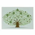 thumbnail image 1 of Tree Cutting Board, Fig Tree Illustration Full of Leaves Flora Themed Arrangement, Decorative Tempered Glass Cutting and Serving Board, Small Size, Green Brown White, by Ambesonne, 1 of 1