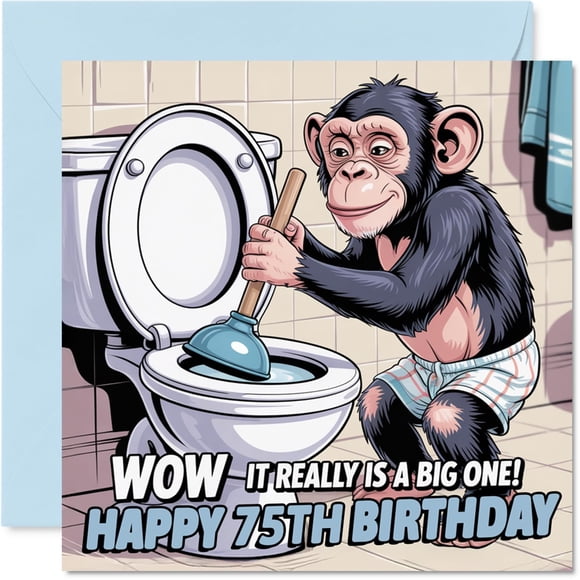 Tarjeta de Felicitación Stuff4 75º Cumpleaños Cuadrada 14,5 cm