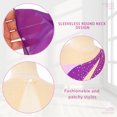 thumbnail image 6 of TiaoBug Kids Girls Sleeveless Figure Skating Dress Rhinestone Chiffon Ballet Leotard Ballerine Tutu Dress Purple 14, 6 of 7