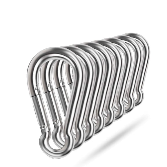 Spring Snap Hooks,304 Stainless Steel Metal Clip Heavy Duty Rope Connector Small Snap Clamp Key Chain Link Buckle for Hammock Swing Set Outdoor Travel Camping Fishing Hiking