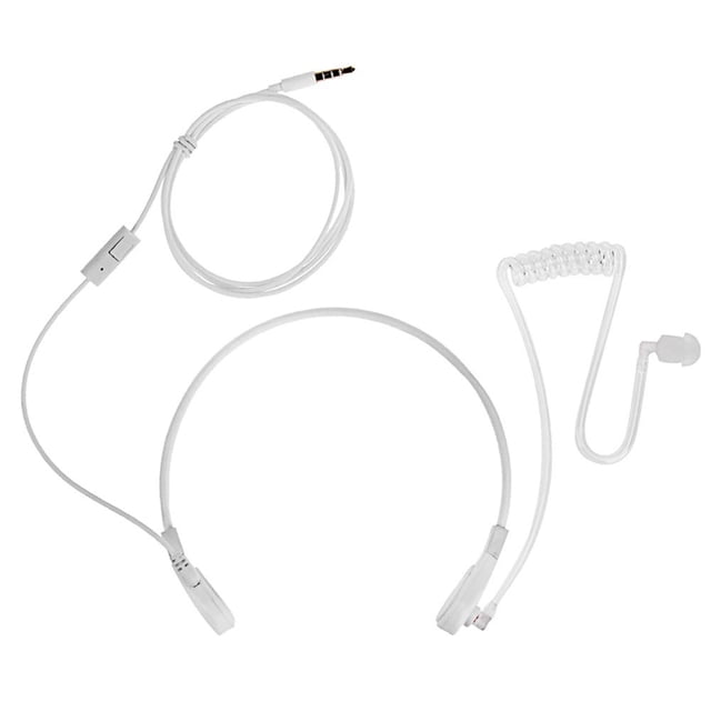 Audífonos de tubo de aire encubierto con micrófono de garganta de 3,5 mm para iPhone Android