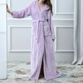 thumbnail image 4 of Plush Long Hooded Robe for Women Flannel Fleece Full Length Bathrobe Winter Warm Pajamas Shower Nightgown Housecoat, 4 of 7