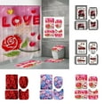 New Digital Printing Polyester Valentine Day Bathroom Four Piece Shower