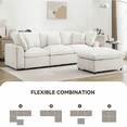 thumbnail image 3 of 101" Modular Sectional Sofa with Ottoman - Convertible L-Shaped Cloud Couch, 3-Seater Chenille Sofa for Living Room, Apartment, Beige, 3 of 7