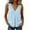 Blue, variant on Women's Cotton Tank Tops Sleeveless V-Neck Summer Casual Flowy High Low Hem Pleated Front Loose Fit Blouse